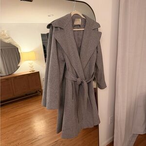 Fleurette Wool Belted Wrap Coat